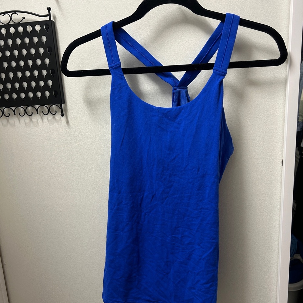 Athleta Bright Blue Crisscross Back Tank Top